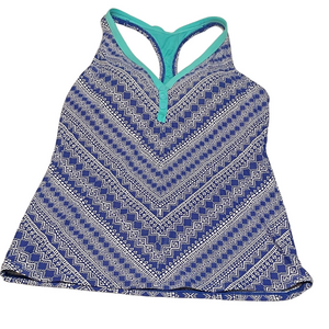 Beach House Blue and Teal Geometric Tank/Tankini  Top Sz 8